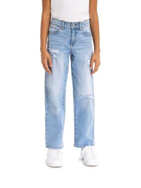 Jordache Girls High Rise Baggy Straight Jean, Size 18